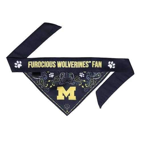 Michigan Wolverines Tie On Dog Bandana
