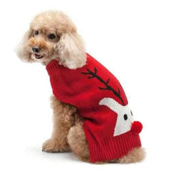 Red Nose Reindeer Dog Sweater by Dogo - Red