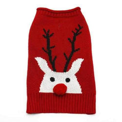 Red Nose Reindeer Dog Sweater by Dogo - Red