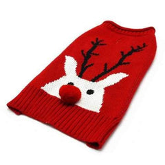 Red Nose Reindeer Dog Sweater by Dogo - Red