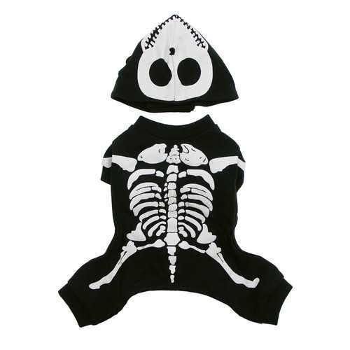 Skeleton Glow Bones Dog Costume by Casual Canine - Black