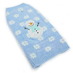 PuppyPAWer Snowman Dog Sweater by Dogo - Blue