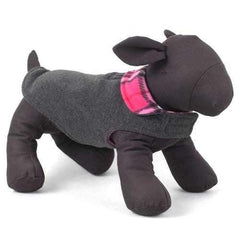 Worthy Dog Fargo Fleece Dog Jacket - Pink Plaid IV