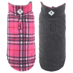 Worthy Dog Fargo Fleece Dog Jacket - Pink Plaid IV