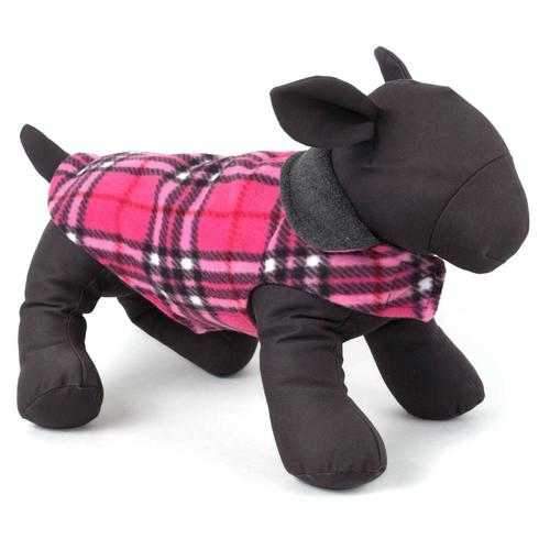 Worthy Dog Fargo Fleece Dog Jacket - Pink Plaid IV