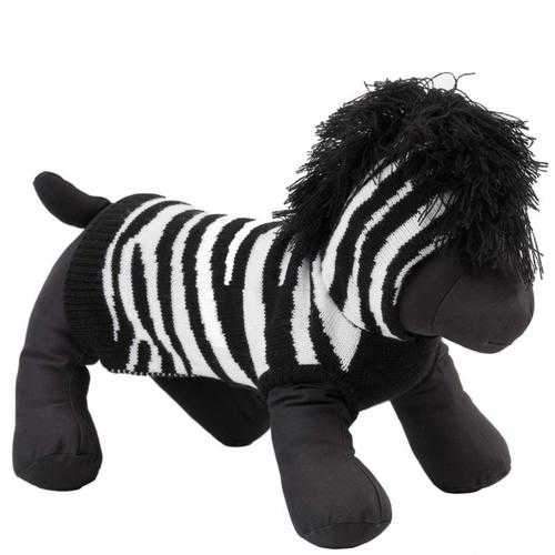 Worthy Dog Zebra Dog Hoodie - Black/White