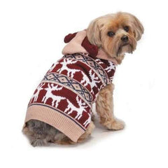 Zack and Zoey Elements Antler Dog Sweater - Pink