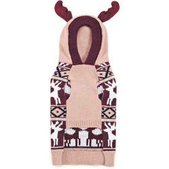 Zack and Zoey Elements Antler Dog Sweater - Pink