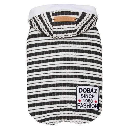Dobaz Striped Knit Dog Hoodie - Navy & White