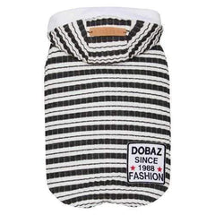 Dobaz Striped Knit Dog Hoodie - Navy & White