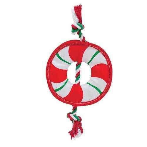 Outward Hound Fire Biterz Holiday Dog Toy - Rope Wreath