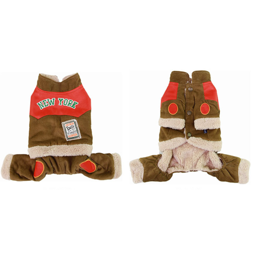 Corduroy Dog Jumpsuit - Camel