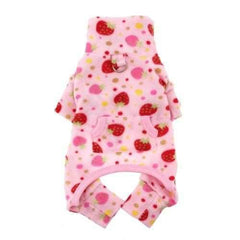Yummy Strawberry Turtleneck Fleece Dog Pajamas by Klippo