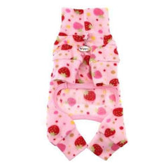 Yummy Strawberry Turtleneck Fleece Dog Pajamas by Klippo