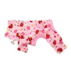 Yummy Strawberry Turtleneck Fleece Dog Pajamas by Klippo