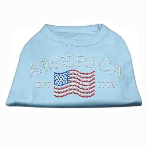 Classic American Rhinestone Dog Tank Top - Baby Blue