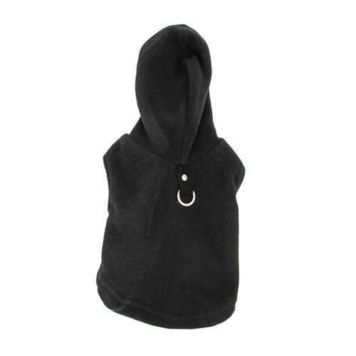 Fleece Vest Hoodie Dog Harness by Gooby - Black