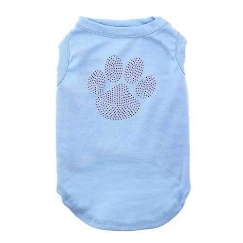 Purple Paw Rhinestud Dog Shirt - Baby Blue