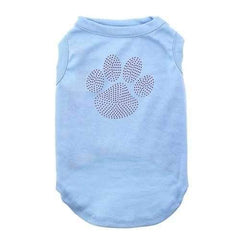 Purple Paw Rhinestud Dog Shirt - Baby Blue