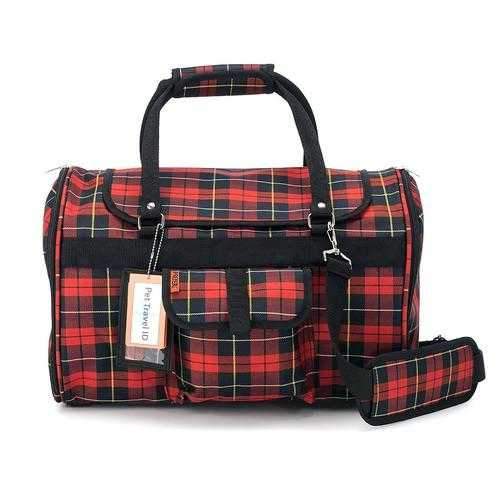 Prefer Pets Hideaway Duffel Dog Carrier - Red Plaid