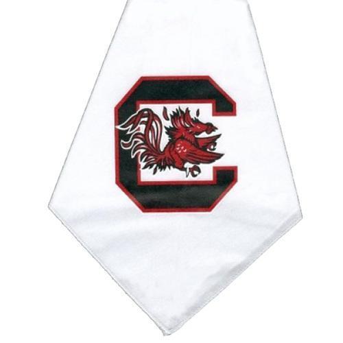 South Carolina Gamecocks Dog Bandana - White