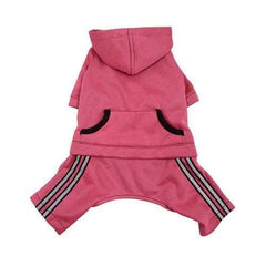 Hooded Dog Jumpsuit with Reflective Stripes by Klippo - Pink