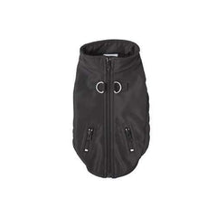 Techie Water-Resistant Harness Dog Coat - Black