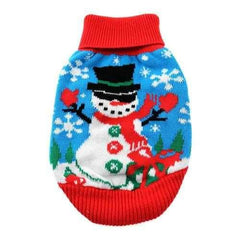 CSnowman Combed Cotton Ugly Holiday Dog Sweater by Doggie Design