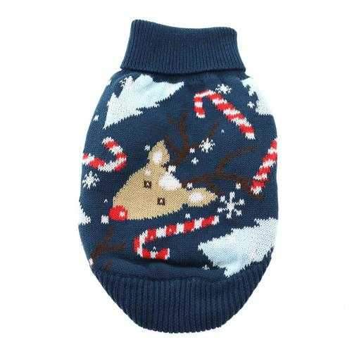 Reindeer Combed Cotton Ugly Holiday Dog Sweater by Doggie Design