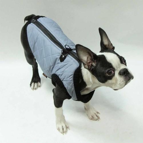 Gooby Fashion Quilted Dog Vest - Gray