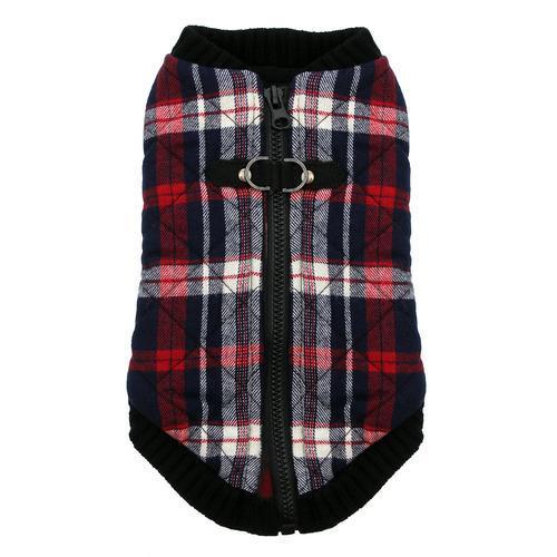 Fashion Bomber Check Dog Vest by Gooby - White