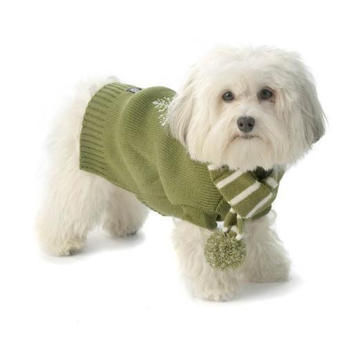 Frosty's Snowflake Dog Scarf - Sage Green