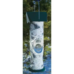 Birch Log Mixed Seed Tube Feeder
