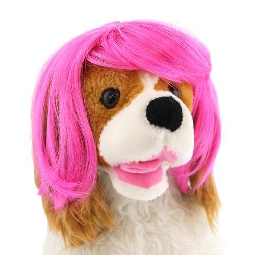 Short Bob Wig Dog Costume - Hot Pink