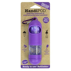 HandiPOD Dispenser with Poop Bags and Hand Sanitizer - Purple