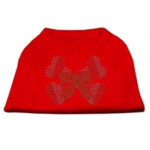 Candy Cane Crossbones Rhinestone Dog Shirt - Red