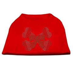Candy Cane Crossbones Rhinestone Dog Shirt - Red
