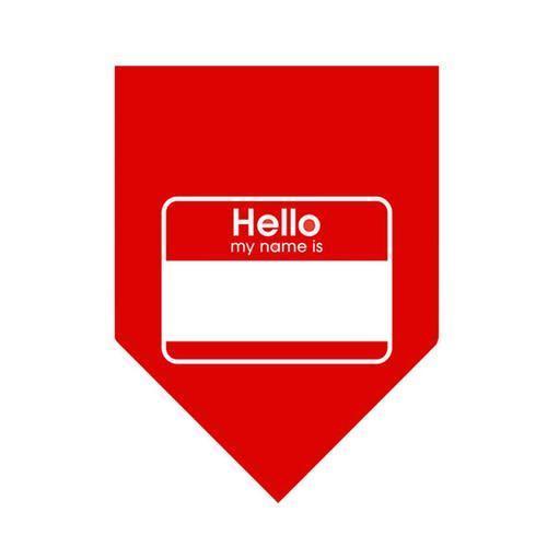 Hello My Name is ... Dog Bandana - Red