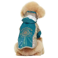 Parisian Pet Boat Race Dog Raincoat - Teal