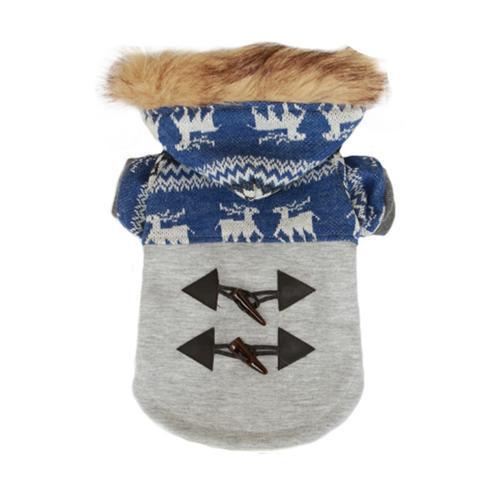 Ox Horn Button Dog Coat by Dobaz - Blue
