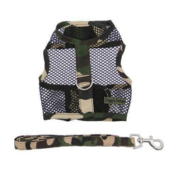 Cool Mesh Dog Harness - Green Camouflage