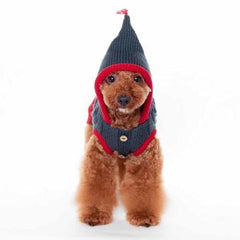 Tidy Cable Hoodie Dog Sweater by Dogo - Charcoal