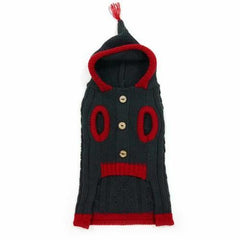 Tidy Cable Hoodie Dog Sweater by Dogo - Charcoal