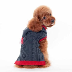 Tidy Cable Hoodie Dog Sweater by Dogo - Charcoal