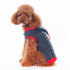 Tidy Cable Hoodie Dog Sweater by Dogo - Charcoal