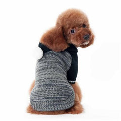 Contrast Hoodie Dog Sweater by Dogo - Black