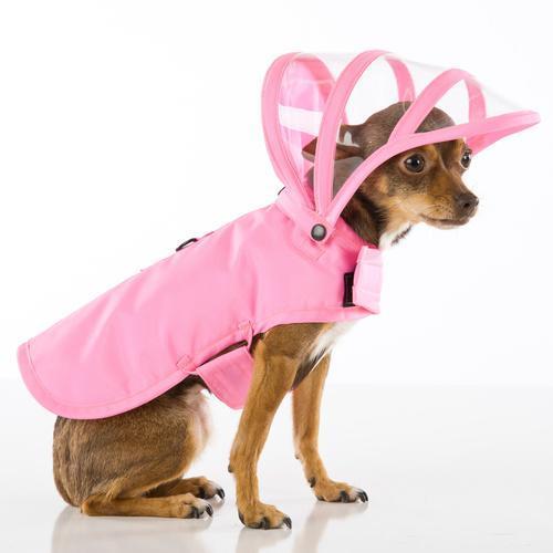 Push Pushi Rainbow Line Dog Raincoat - Pink