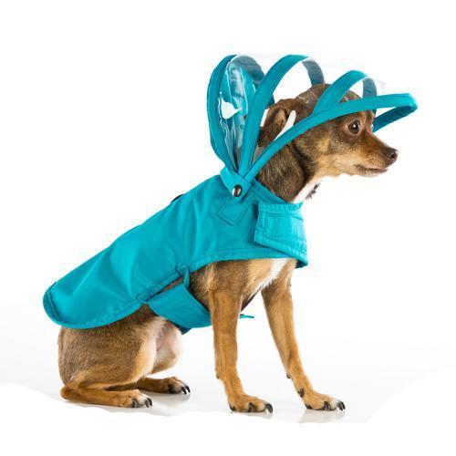 Push Pushi Rainbow Line Dog Raincoat - Teal