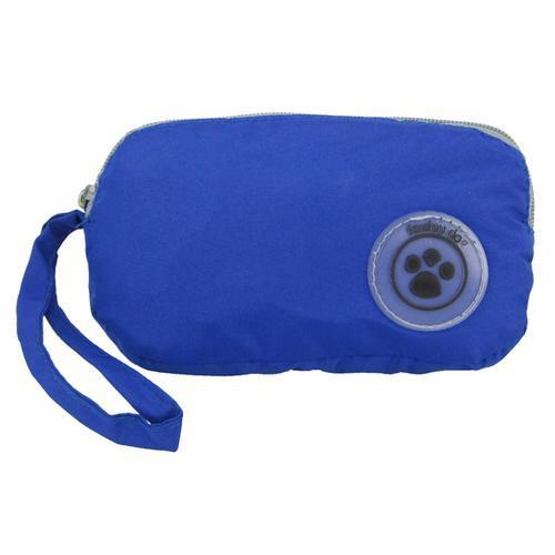foufou Dog Rainy Day Dog Poncho with Built-in Travel Pouch - Blue