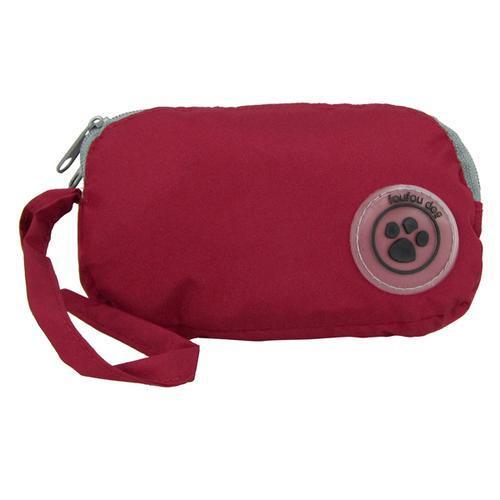 FouFouDog Rainy Day Dog Poncho with Built-in Travel Pouch - Burgundy